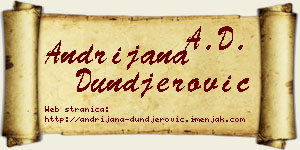Andrijana Dunđerović vizit kartica